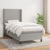 Cama Individual | Cama Box Spring | Cama Para Adultos Con Colchón Tela Gris Claro 90x190 Cm Cfw988352