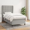 Cama Para Adulto | Cama Individual | Cama Box Spring Con Colchón Tela Gris Claro 90x200 Cm Cfw201905