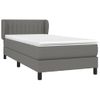 Cama Individual | Cama Box Spring | Cama Para Adultos Con Colchón Tela Gris Oscuro 100x200 Cm Cfw221984