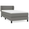 Cama Individual | Cama Box Spring | Cama Para Adultos Con Colchón Tela Gris Oscuro 100x200 Cm Cfw482261