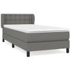 Cama Individual | Cama Para Adultos | Cama Box Spring Con Colchón Tela Gris Oscuro 100x200 Cm Cfw222042