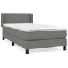 Cama Individual | Cama Box Spring | Cama Para Adultos Con Colchón Tela Gris Oscuro 100x200 Cm Cfw450721