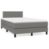 Cama Matrimonial | Cama Para Adultos | Cama Box Spring Con Colchón Tela Gris Oscuro 120x190 Cm Cfw865802