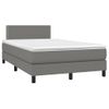 Cama Matrimonial | Cama Para Adultos | Cama Box Spring Con Colchón Tela Gris Oscuro 120x190 Cm Cfw865802