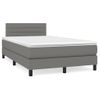 Cama Matrimonial | Cama Para Adultos | Cama Box Spring Con Colchón Tela Gris Oscuro 120x190 Cm Cfw554718