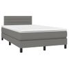 Cama Matrimonial | Cama Para Adultos | Cama Box Spring Con Colchón Tela Gris Oscuro 120x190 Cm Cfw554718