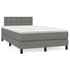 Cama Matrimonial | Cama Para Adultos | Cama Box Spring Con Colchón Tela Gris Oscuro 120x190 Cm Cfw105865