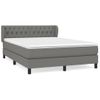 Cama Doble | Cama Box Spring | Cama Para Adultos Con Colchón Tela Gris Oscuro 140x190 Cm Cfw615868