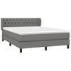 Cama Doble | Cama Box Spring | Cama Para Adultos Con Colchón Tela Gris Oscuro 140x190 Cm Cfw615868