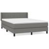 Cama Doble | Cama Box Spring | Cama Para Adultos Con Colchón Tela Gris Oscuro 140x190 Cm Cfw706419