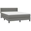 Cama Doble | Cama Box Spring | Cama Para Adultos Con Colchón Tela Gris Oscuro 140x190 Cm Cfw706419