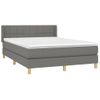 Cama Doble | Cama Box Spring | Cama Para Adultos Con Colchón Tela Gris Oscuro 140x190 Cm Cfw358655