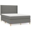 Cama Doble | Cama Box Spring | Cama Para Adultos Con Colchón Tela Gris Oscuro 140x190 Cm Cfw223354