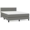 Cama Doble | Cama Box Spring | Cama Para Adultos Con Colchón Tela Gris Oscuro 140x190 Cm Cfw958892