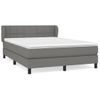 Cama Doble | Cama Box Spring | Cama Para Adultos Con Colchón Tela Gris Oscuro 140x190 Cm Cfw721482