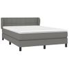 Cama Doble | Cama Box Spring | Cama Para Adultos Con Colchón Tela Gris Oscuro 140x190 Cm Cfw721482