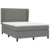 Cama Doble | Cama Box Spring | Cama Para Adultos Con Colchón Tela Gris Oscuro 140x190 Cm Cfw677784