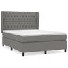 Cama Doble | Cama Box Spring | Cama Para Adultos Con Colchón Tela Gris Oscuro 140x190 Cm Cfw432405