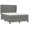 Cama Doble | Cama Box Spring | Cama Para Adultos Con Colchón Tela Gris Oscuro 140x190 Cm Cfw432405