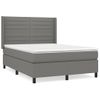 Cama Doble | Cama Box Spring | Cama Para Adultos Con Colchón Tela Gris Oscuro 140x190 Cm Cfw315874