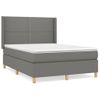 Cama Doble | Cama Box Spring | Cama Para Adultos Con Colchón Tela Gris Oscuro 140x190 Cm Cfw822492