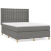 Cama Matrimonial | Cama Para Adultos | Cama Box Spring Con Colchón Tela Gris Oscuro 140x190 Cm Cfw828070