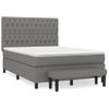 Cama Doble | Cama Box Spring | Cama Para Adultos Con Colchón Tela Gris Oscuro 140x190 Cm Cfw413920