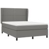 Cama Doble | Cama Box Spring | Cama Para Adultos Con Colchón Tela Gris Oscuro 140x190 Cm Cfw297726