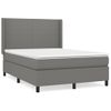 Cama Doble | Cama Box Spring | Cama Para Adultos Con Colchón Tela Gris Oscuro 140x190 Cm Cfw502863