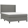 Cama Doble | Cama Box Spring | Cama Para Adultos Con Colchón Tela Gris Oscuro 140x190 Cm Cfw502863