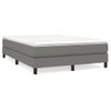 Cama Doble | Cama Box Spring | Cama Para Adultos Con Colchón Tela Gris Oscuro 140x190 Cm Cfw808643