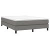 Cama Doble | Cama Box Spring | Cama Para Adultos Con Colchón Tela Gris Oscuro 140x190 Cm Cfw808643