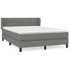 Cama Doble | Cama Box Spring | Cama Para Adultos Con Colchón Tela Gris Oscuro 140x190 Cm Cfw220267