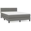 Cama Matrimonial | Cama Para Adultos | Cama Box Spring Con Colchón Tela Gris Oscuro 140x190 Cm Cfw544399