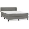 Cama Doble | Cama Box Spring | Cama Para Adultos Con Colchón Tela Gris Oscuro 140x200 Cm Cfw757894