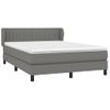 Cama Doble | Cama Box Spring | Cama Para Adultos Con Colchón Tela Gris Oscuro 140x200 Cm Cfw484310