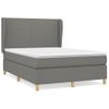 Cama Doble | Cama Box Spring | Cama Para Adultos Con Colchón Tela Gris Oscuro 140x200 Cm Cfw320152