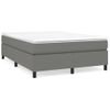 Cama Doble | Cama Box Spring | Cama Para Adultos Con Colchón Tela Gris Oscuro 140x200 Cm Cfw716772