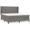 Cama Doble | Cama Box Spring | Cama Para Adultos Con Colchón Tela Gris Oscuro 160x200 Cm Cfw349546