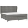 Cama Matrimonial | Cama Para Adultos | Cama Box Spring Con Colchón Tela Gris Oscuro 160x200 Cm Cfw742467