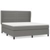 Cama Doble | Cama Box Spring | Cama Para Adultos Con Colchón Tela Gris Oscuro 160x200 Cm Cfw250131