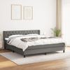 Cama Doble | Cama Box Spring | Cama Para Adultos Con Colchón Tela Gris Oscuro 160x200 Cm Cfw597642