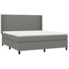 Cama Doble | Cama Box Spring | Cama Para Adultos Con Colchón Tela Gris Oscuro 160x200 Cm Cfw404432