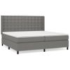 Cama Matrimonial | Cama Para Adultos | Cama Box Spring Con Colchón Tela Gris Oscuro 200x200 Cm Cfw441589