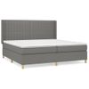 Cama Doble | Cama Box Spring | Cama Para Adultos Con Colchón Tela Gris Oscuro 200x200 Cm Cfw650780