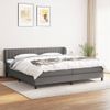 Cama Doble | Cama Box Spring | Cama Para Adultos Con Colchón Tela Gris Oscuro 200x200 Cm Cfw737696