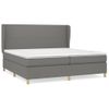 Cama Doble | Cama Box Spring | Cama Para Adultos Con Colchón Tela Gris Oscuro 200x200 Cm Cfw650450