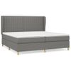 Cama Doble | Cama Box Spring | Cama Para Adultos Con Colchón Tela Gris Oscuro 200x200 Cm Cfw153973