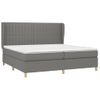 Cama Doble | Cama Box Spring | Cama Para Adultos Con Colchón Tela Gris Oscuro 200x200 Cm Cfw153973