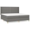 Cama Doble | Cama Box Spring | Cama Para Adultos Con Colchón Tela Gris Oscuro 200x200 Cm Cfw797795